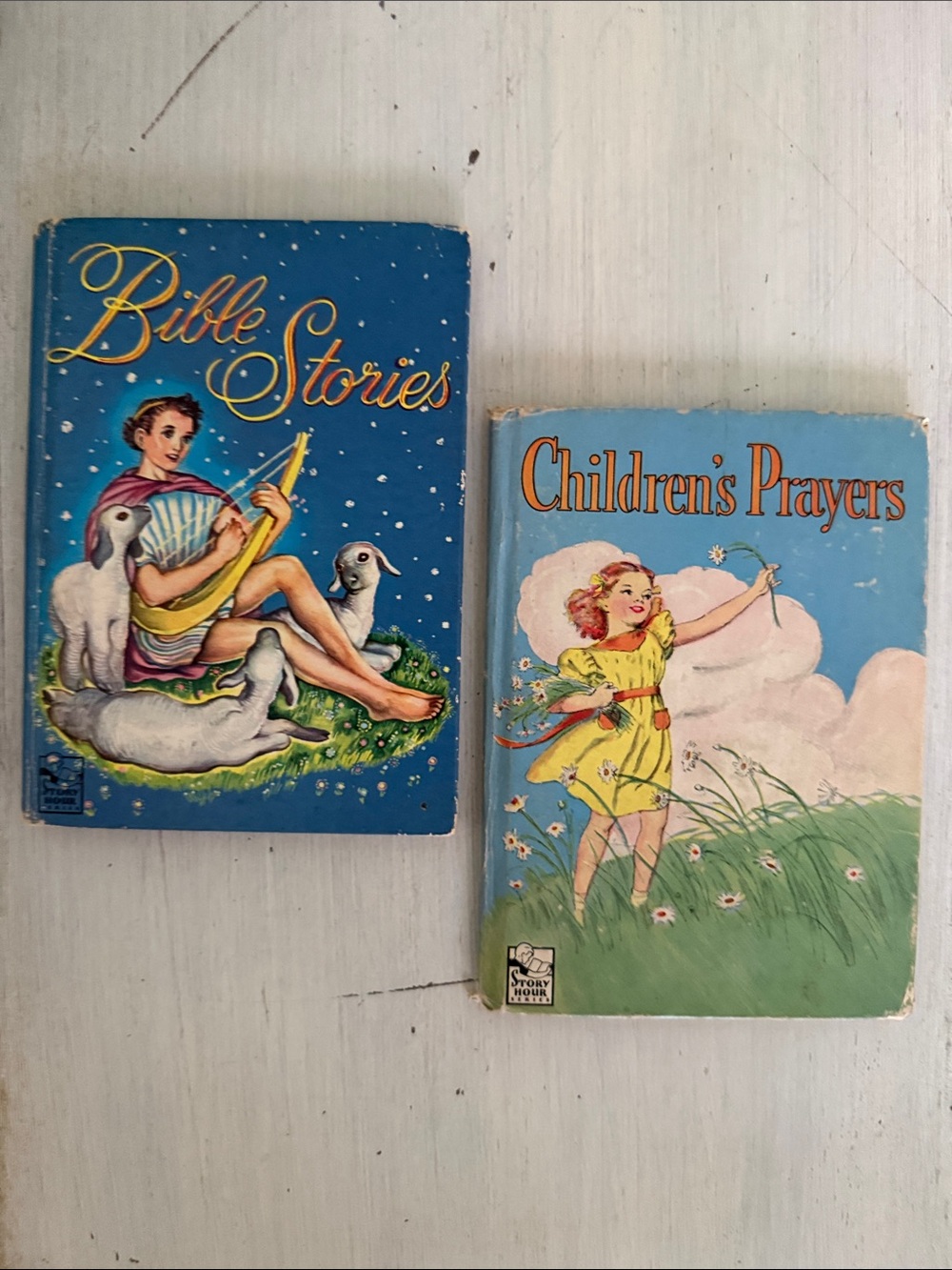 Vintage 1940’s Bible Stories & Children's Prayers Book Set